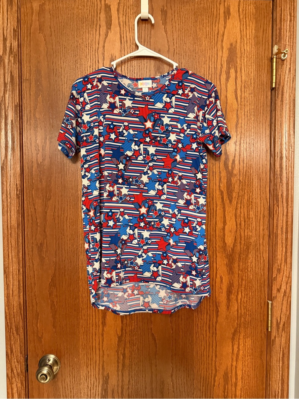 LuLaRoe Red, White & Blue Star Stripe Tee